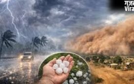 आंधी-बारिश, आसमान से बरस रहे बड़े-बड़े ओले, दिन में छाया अंधेरा-बिगडे हालात