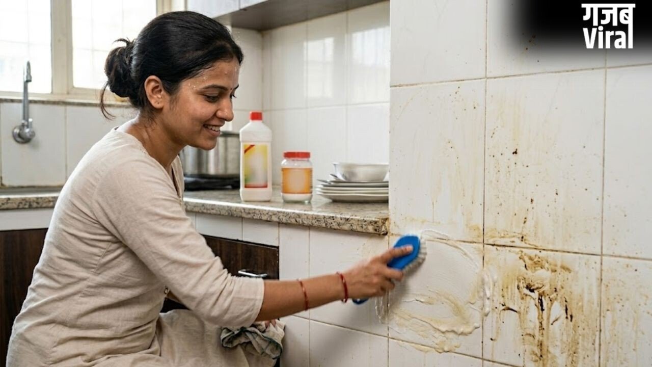 किचन की स्लैब और टाइल्स पर जमे तेल-चिकनाई के निशान हटाने के आसान तरीके​