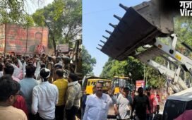 लखनऊ: अतिक्रमण हटाने के लिए चला बुलडोजर तो प्रदर्शनकारियों ने की पत्थरबाजी, पुलिस ने लाठी लेकर दौड़ाया​