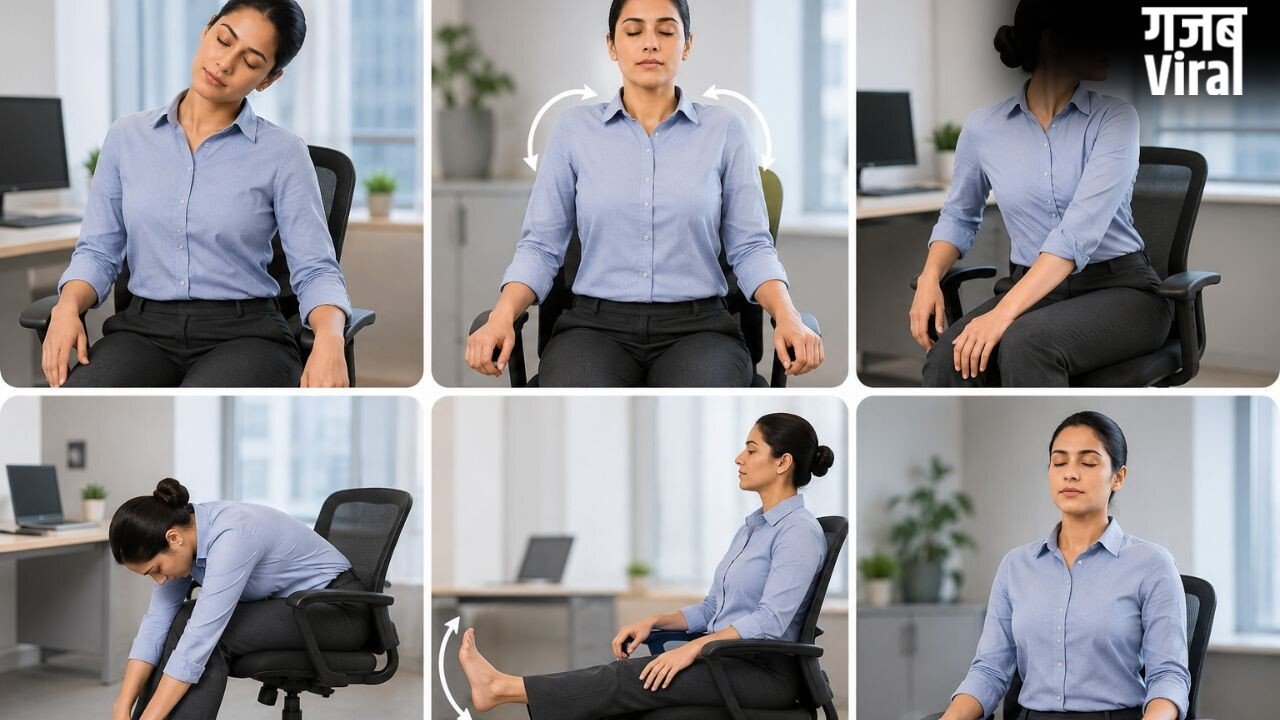 ऑफिस की कुर्सी पर बैठ-बैठे कर सकते हैं ये योगासन, बस बरतें ये सावधानियां