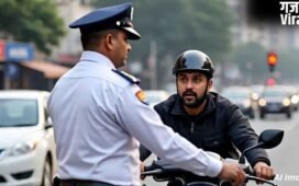 गजब! जिस युवक का चालान काटा, उसी ने खोली पोल; बिना हेलमेट घूमता दिखा नोएडा का ट्रैफिक सिपाही