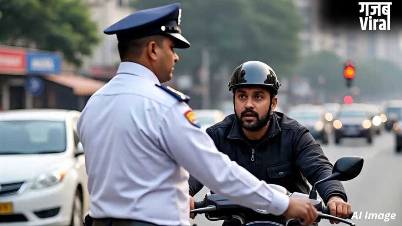 गजब! जिस युवक का चालान काटा, उसी ने खोली पोल; बिना हेलमेट घूमता दिखा नोएडा का ट्रैफिक सिपाही