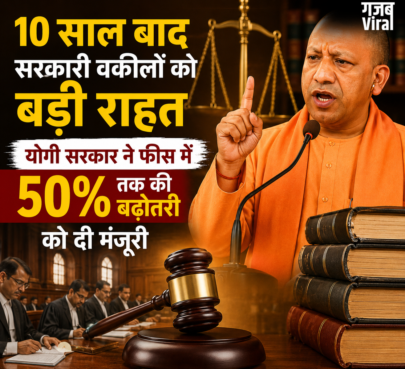 10 साल बाद सरकारी वकीलों को बड़ी राहत, योगी सरकार ने फीस में 50% तक की बढ़ोतरी को दी मंजूरी​