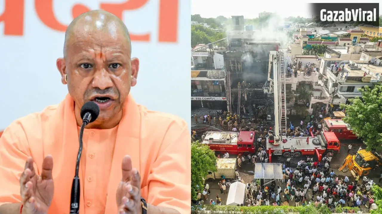 लखनऊ अग्निकांड में 4 अधिकारियों पर गिरी गाज, सीएम योगी ने किया सस्पेंड, बिल्डिंग का मालिक फरार​
