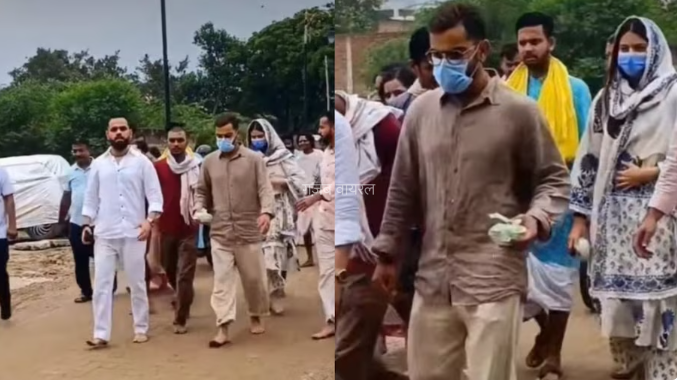 नंगे पांव कीचड़ में चलकर नीम करोली बाबा के आश्रम पहुंचे विराट कोहली-अनुष्का शर्मा, सादगी ने जीता फैंस का दिल​