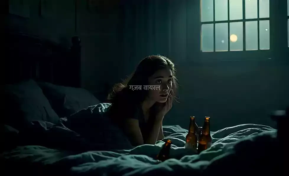 शराब पीकर सोई लड़की, आधी रात को नींद खुली तो बिस्तर पर जो दिखा हालत हो गई खराब