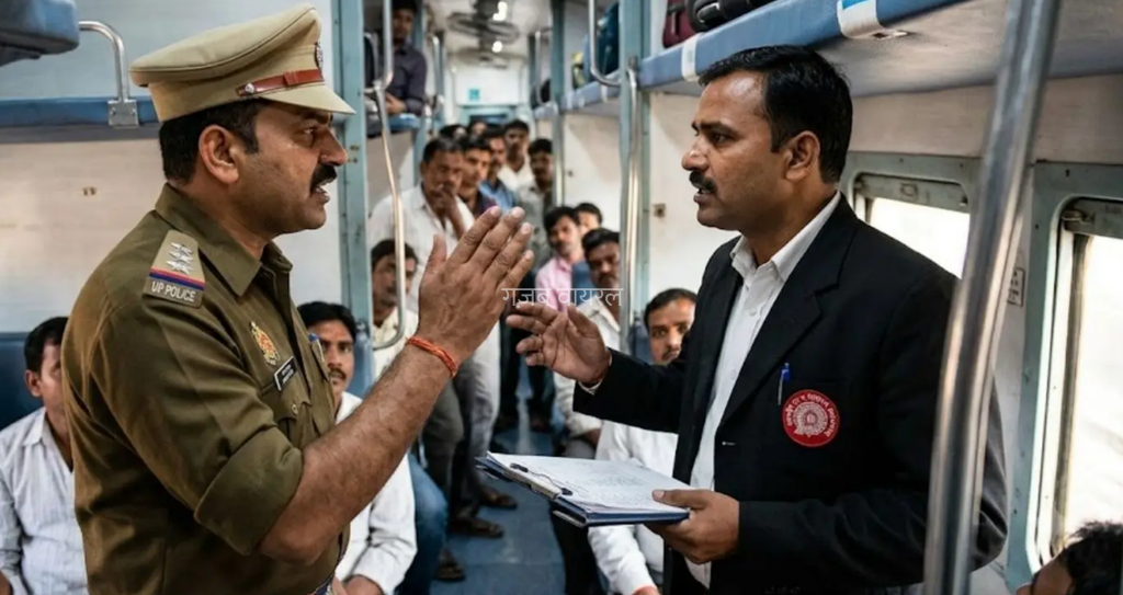 “क्या ये तुम्हारे बाप की ट्रेन है?”… ट्रेन में बिना टिकट चढ़े UP पुलिस के SI, TTE से भिड़े तो मच गया हंगामा, Video Viral
