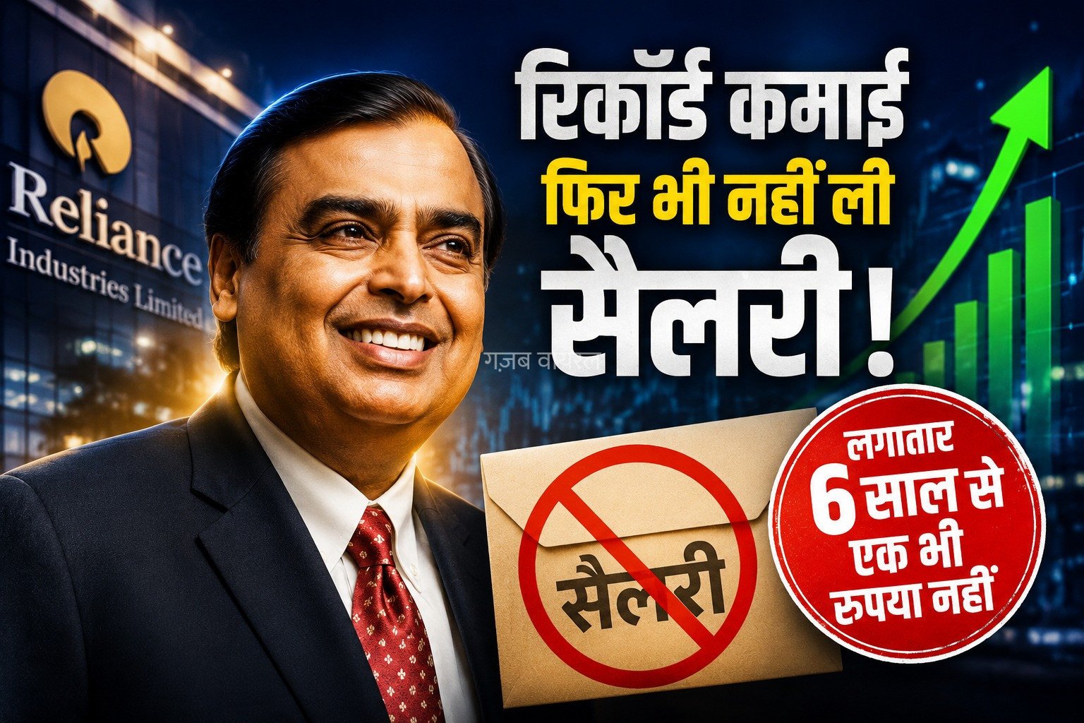 ​​​रिकॉर्ड कमाई के बावजूद मुकेश अंबानी ने फिर ठुकराई सैलरी, लगातार 6 साल से नहीं लिया एक भी रुपया​​​​