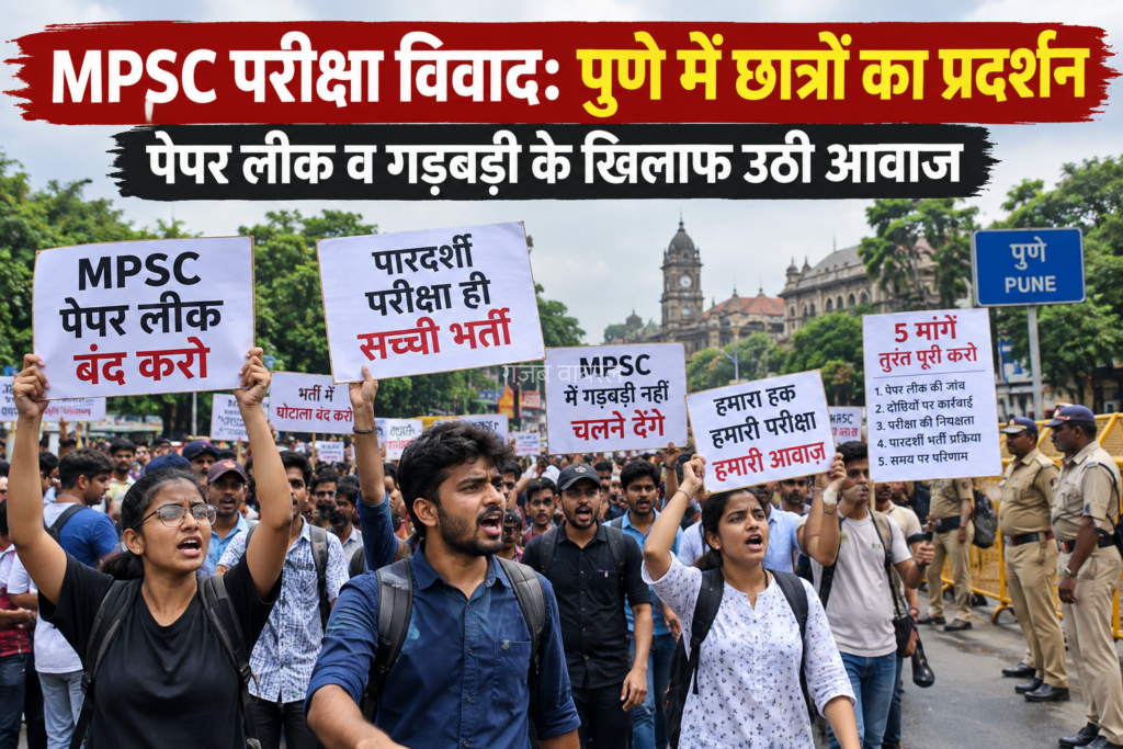 पुणे में छात्रों का जोरदार प्रदर्शन
