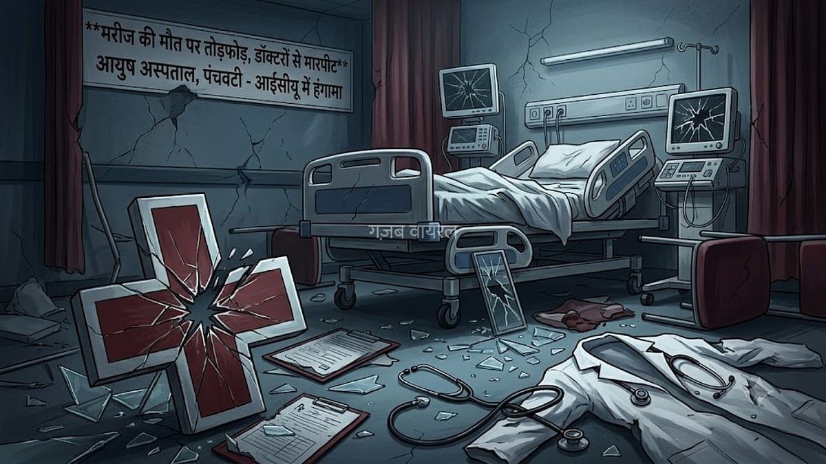 ​​नासिक में मरीज की मौत पर तोड़फोड़, डॉक्टरों से मारपीट, पंचवटी के आयुष अस्पताल के आईसीयू में परिजनों का हंगामा​​​